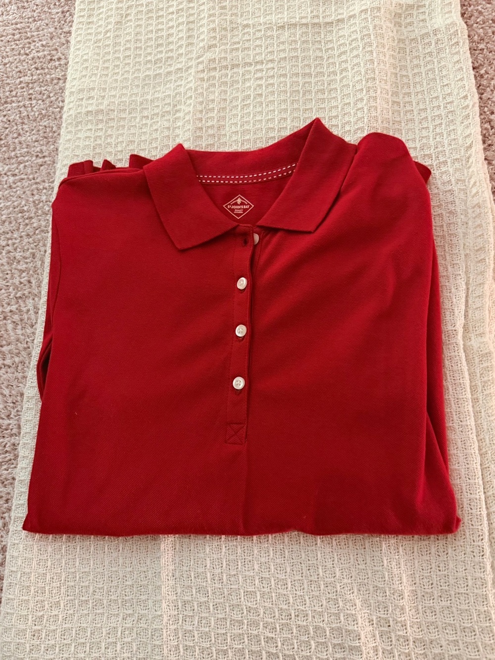 Women’s St. John's Bay Bright Red Polo Shirt
